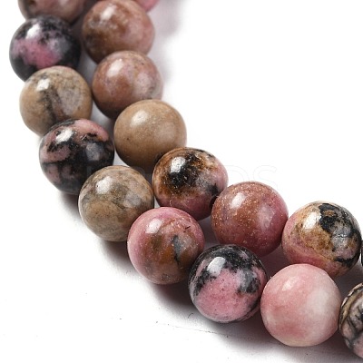 Natural Rhodonite Beads Strands G-Z002-01-6mm-1
