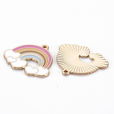 Rack Plating Alloy Enamel Pendants X-ENAM-S126-040-NR-1