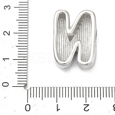 Brass Initial Beads KK-B167-27P-01N-1