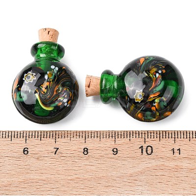 Handmade Lampwork Perfume Bottle Pendants LAMP-H072-01-1