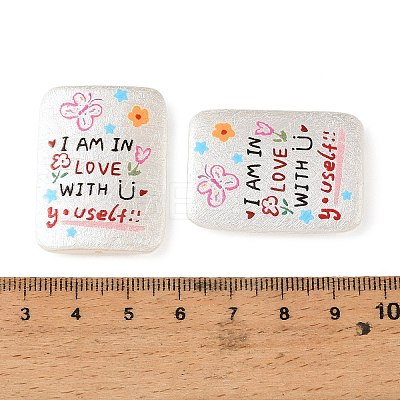 Printed Opaque Acrylic Beads OACR-B054-01B-1