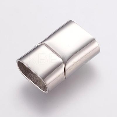 Tarnish Resistant 304 Stainless Steel Magnetic Clasps with Glue-in Ends STAS-G136-03P-1