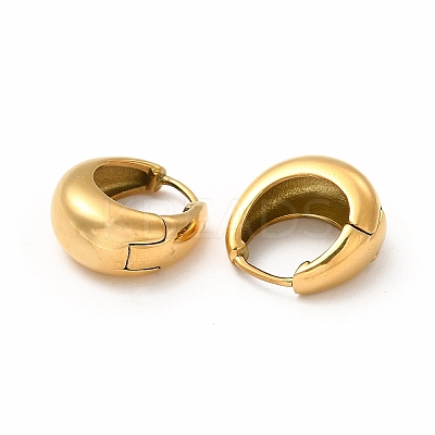 Ion Plating(IP) 316 Surgical Stainless Steel Thick Hoop Earrings for Women X-EJEW-G344-01G-1