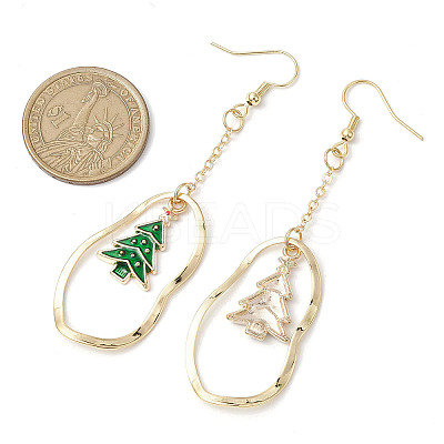 4 Pairs 4 Styles Christmas Alloy Enamel Dangle Earrings EJEW-JE06136-1