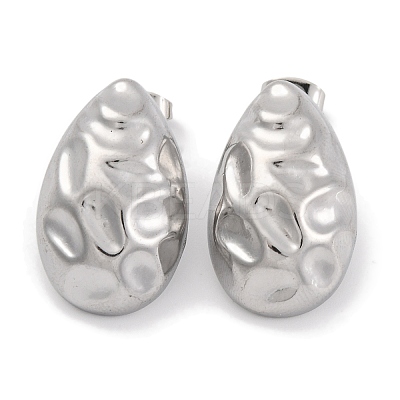 Non-Tarnish Teardrop 304 Stainless Steel Stud Earrings EJEW-H013-31P-1