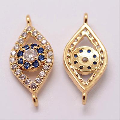 Brass Micro Pave Cubic Zirconia Links ZIRC-K055-03G-NR-1