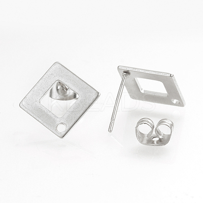 Tarnish Resistant 304 Stainless Steel Stud Earring Findings STAS-Q223-07A-1