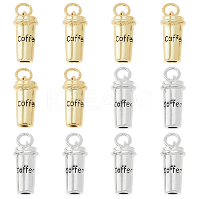 12Pcs 2 Colors Brass Pendants KK-HS0001-45-1
