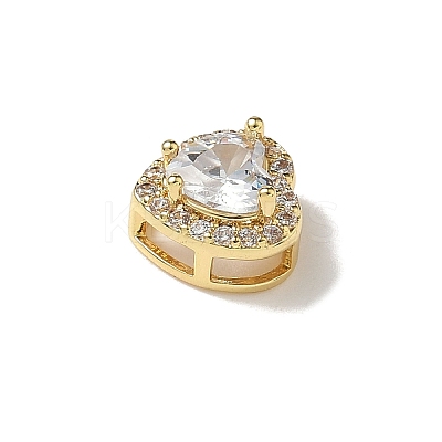Brass Micro Pave Cubic Zirconia Beads KK-I276-46G-09-1