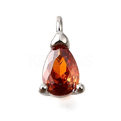Brass Micro Pave Cubic Zirconia Pendants KK-D356-08F-P-1
