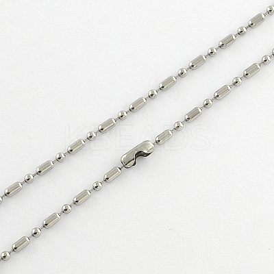 Tarnish Resistant 304 Stainless Steel Ball Chain Necklace Making NJEW-R225-03-1