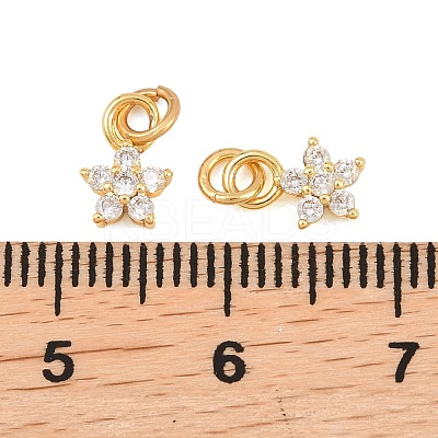 Brass Micro Pave Cubic Zirconia Charms KK-F927-16G-1