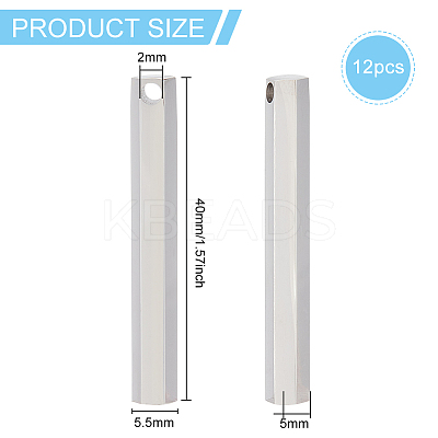 12Pcs Stainless Steel Pendants STAS-BC0003-70-1