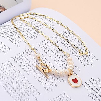 Alloy Enamel Pendant Necklaces NJEW-JN03088-01-1
