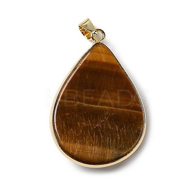 Natural Tiger Eye Pendants G-R486-03G-C-1