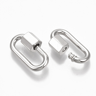 Brass Screw Carabiner Lock Charms KK-T047-08P-1