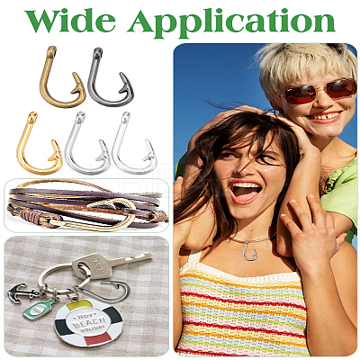 10Pcs 5 Colors Alloy Hook Clasps FIND-LP0002-60-1