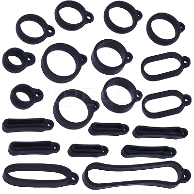 50Pcs 10 Styles Silicone Pendant SIL-CP0001-07-1