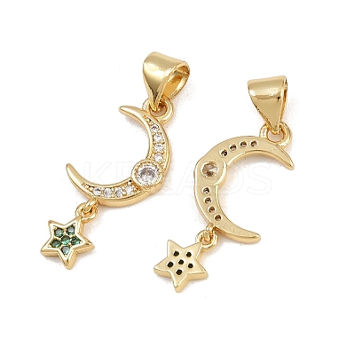Brass Micro Pave Cubic Zirconia Pendants KK-C132-07G-1