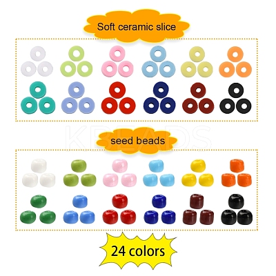 DIY Glass Seed & Disc Polymer Clay Beads Jewelry Making Finding Kit DIY-YW0005-31-1