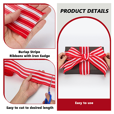 Burlap Ribbons SRIB-WH0011-384A-1