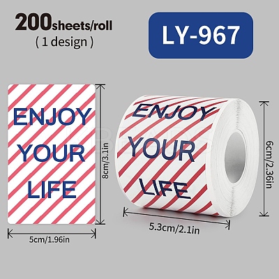 200Pcs Thank You Theme Stickers Roll DIY-M070-01F-1
