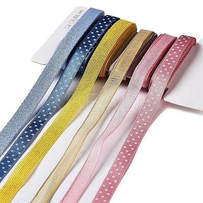 18 Yards 6 Colors Polyester Ribbon SRIB-C001-B08-1