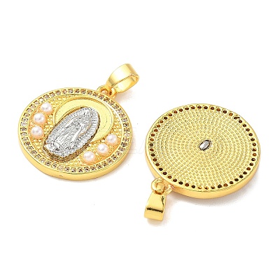 Brass Micro Pave Cubic Zirconia Pendants KK-I355-09GP-1