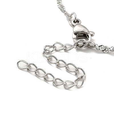 Non-Tarnish 304 Stainless Steel Singapore Chain Necklace with Beads for Men Women LS-NJEW-P263-01P-1