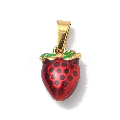 304 Stainless Steel Enamel Fruit Vegetable Charms STAS-F336-02J-G-1