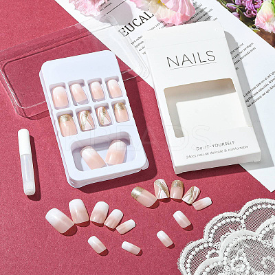 ABS Plastic Full Cover Press On False Nails DIY-CJC0006-15-1