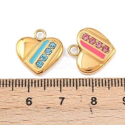 304 Stainless Steel Micro Pave Cubic Zirconia Pendants STAS-C159-02G-1