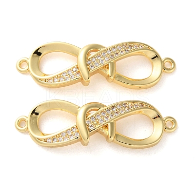 Rack Plating Brass Micro Pave Cubic Zirconia Infinity Connector Charms KK-C084-23B-G-1