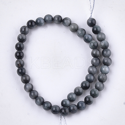 Natural Hawk's Eye Beads Strands X-G-S333-4mm-027-1