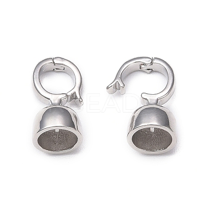Rack Plating Brass Fold Over Clasps KK-E080-04P-1