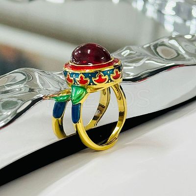 Oval Lab Grown Red Corundum Rings FS-WG323B2-01-1