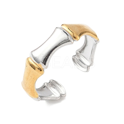 Bamboo Joint 304 Stainless Steel Cuff Rings RJEW-S626-06GP-A-1