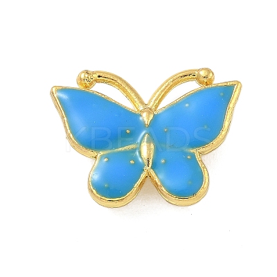 Rack Plating Brass Enamel Butterfly Connector Charms KK-A234-026G-1