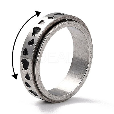 Non-Tarnish 203 Stainless Steel Rotating Spinner Fidget Band Rings for Anxiety Stress Relief LS-RJEW-G118-04P-1