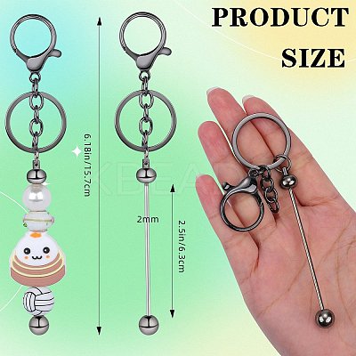 16Pcs Alloy Bar Beadable Keychain for Jewelry Making DIY Crafts KEYC-SZ0001-16B-1