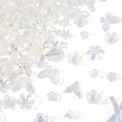182Pcs 100G Transparent Acrylic Beads OACR-TA0003-66A-1