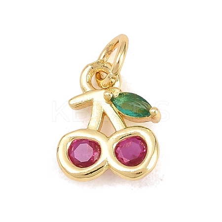 Brass Micro Pave Cubic Zirconia Charms KK-H273-49G-02-1