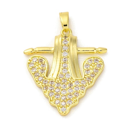 Brass Pendants with Cubic Zirconia KK-D536-07G-1