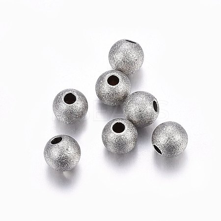 Tarnish Resistant 304 Stainless Steel Textured Beads X-STAS-F174-32P-A-1
