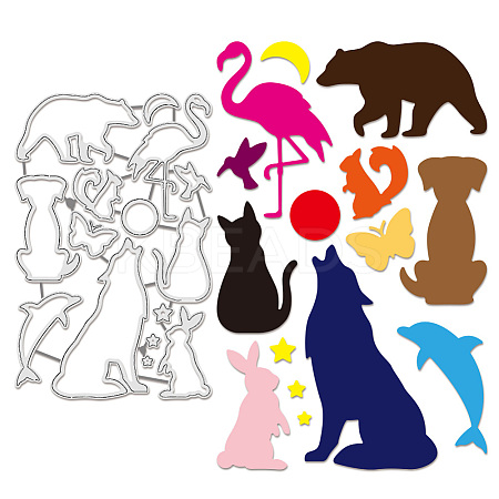 Animal Carbon Steel Cutting Dies Stencils DIY-WH0309-1719-1