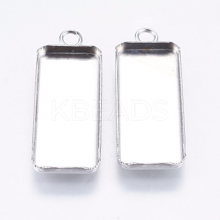 Tarnish Resistant 304 Stainless Steel Pendant Cabochon Settings LS-X-STAS-I069-36-1