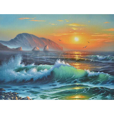 DIY Beach Theme Sunset Scenery Diamond Painting Kits PW-WG98148-07-1