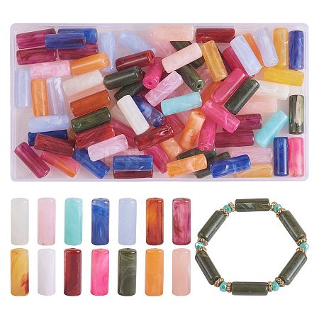140Pcs 14 Colors Acrylic Beads MACR-SZ0001-78-1