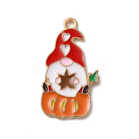Thanksgiving Day Golden Tone Alloy Enamel Pendants ENAM-M002-02O-G-1