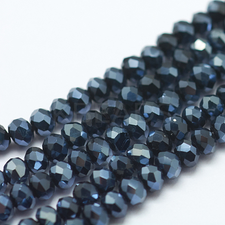 Opaque Solid Color Glass Bead Strands GLAA-F076-A08-1
